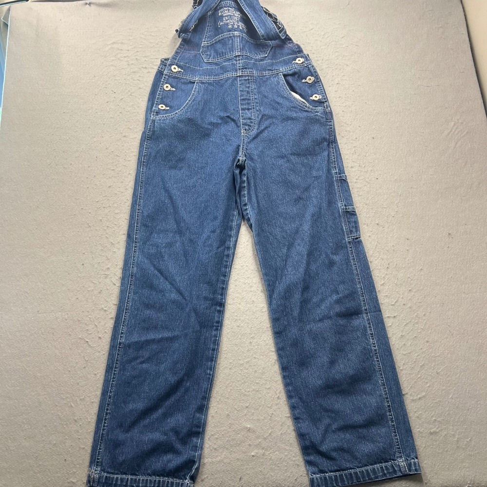 B.U.M. Equipment Denim Overalls Blue Carpenter Straight‎ Leg Size Small 1394